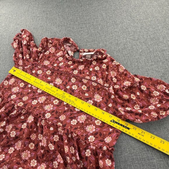 Knox Rose Boho Dress Round Neck Medium Floral Rayon Knee Length half Sleeves - Picture 10 of 14